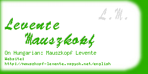 levente mauszkopf business card